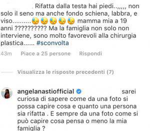Angela Nasti critiche risposta