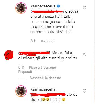 Karina Cascella risposta critiche