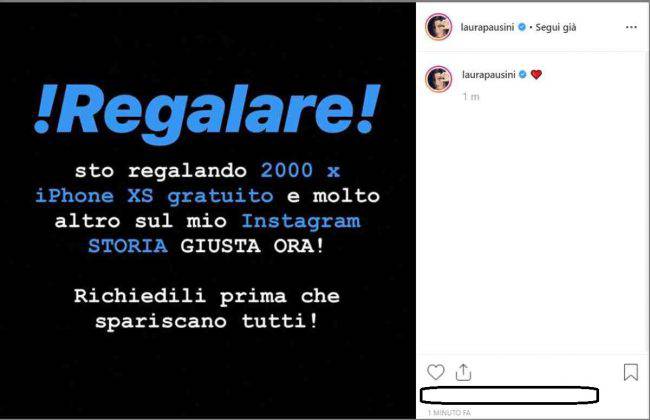 Laura Pausini profilo hackerato