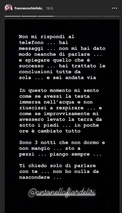 Francesco Chiofalo appello Instagram 