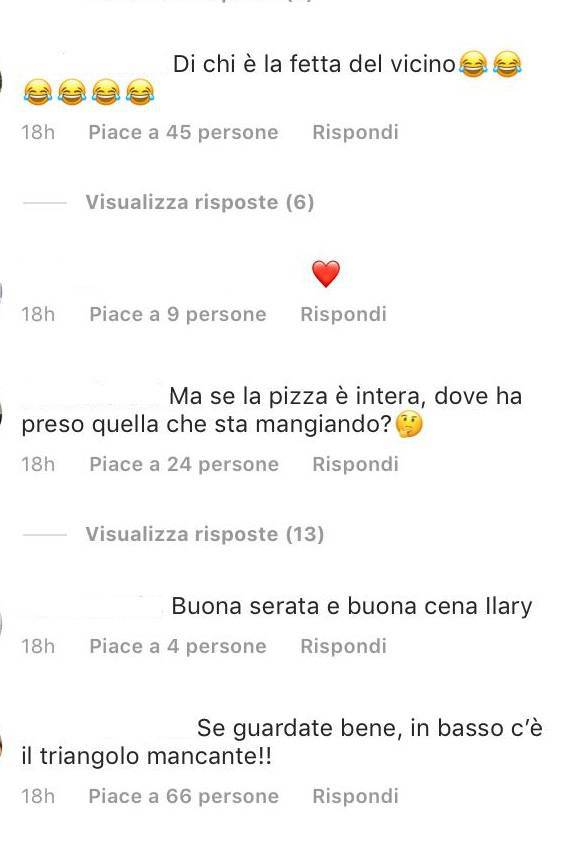 Ilary Blasi pizza