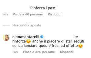 Elena Santarelli commento