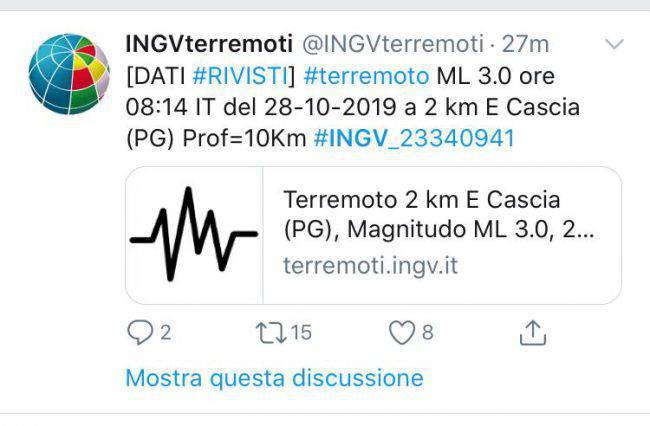 Terremoto a Perugia