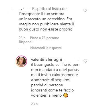 Valentina Ferragni botta risposta