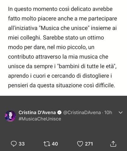 Cristina D'Avena sfogo twitter