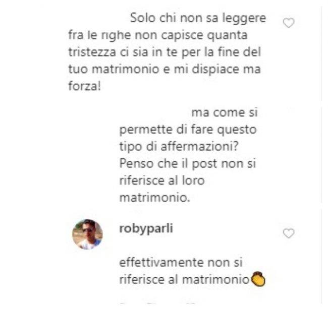 Roberto Parli commenti Instagram