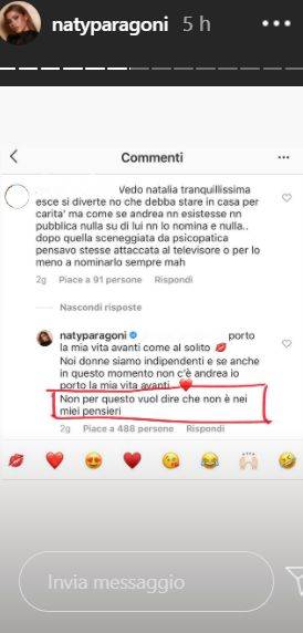 Natalia Paragoni risponde alle polemiche su Andrea: "Porto la mia vita avanti"