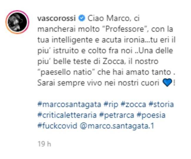 Vasco Rossi dolorosissimo lutto