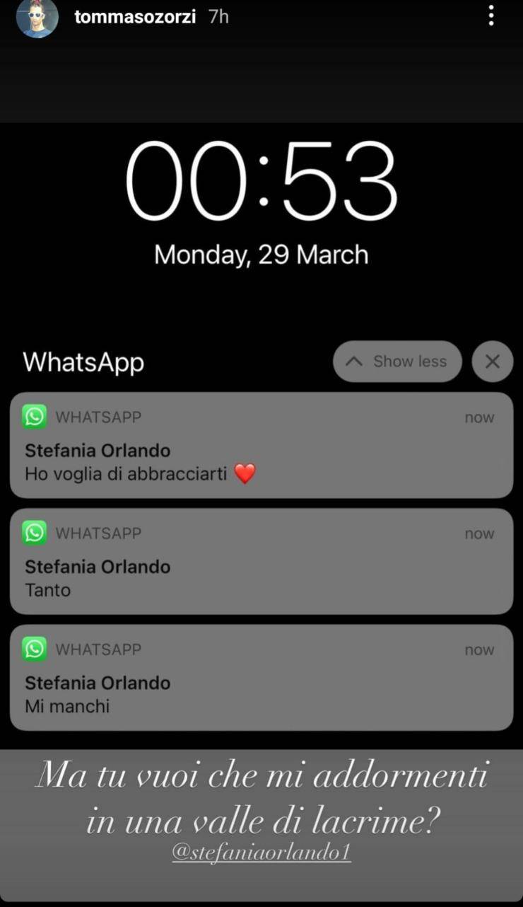 Da qualche ora, Tommaso Zorzi ha mostrato tramite storie instagram un messaggio di Stefania Orlando, e subito l'emozione si è fatta sentire: ma esattamente cos'è successo?
