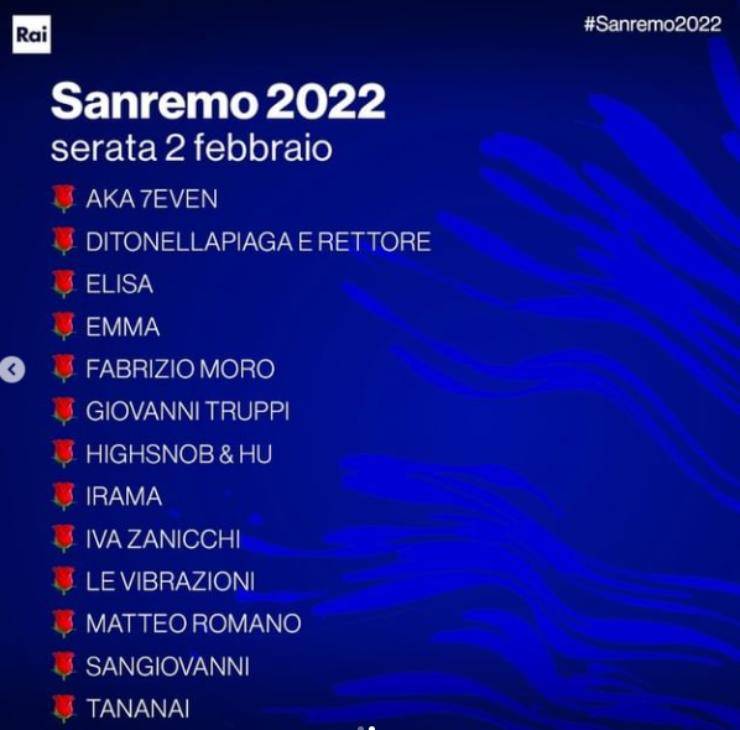 Sanremo 2022 prima e seconda serata