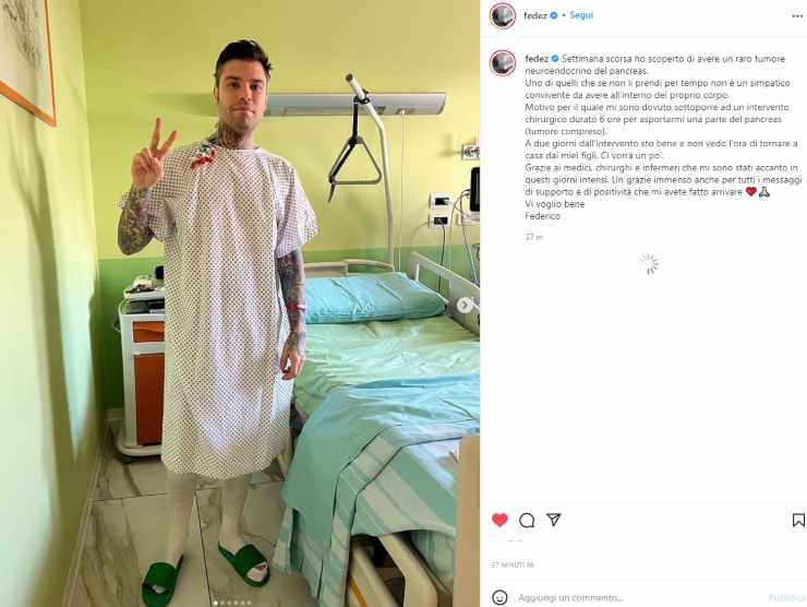 Fedez operated on tumor