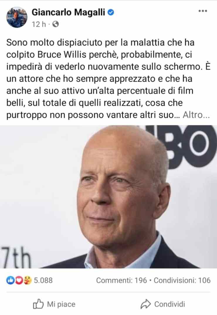 Bruce Willis e Giancarlo Magalli