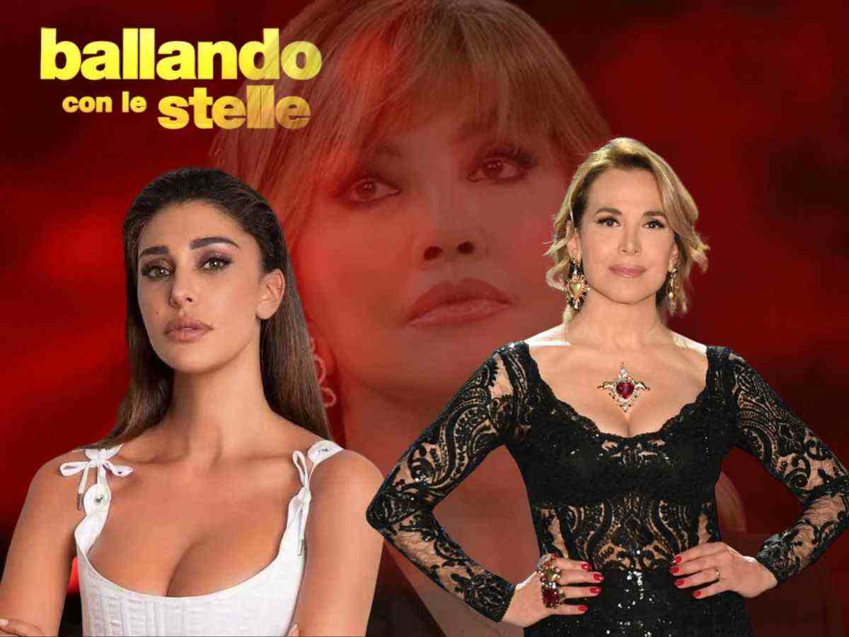 sfondo ballando con le stelle, belen e d'urso in primo piano